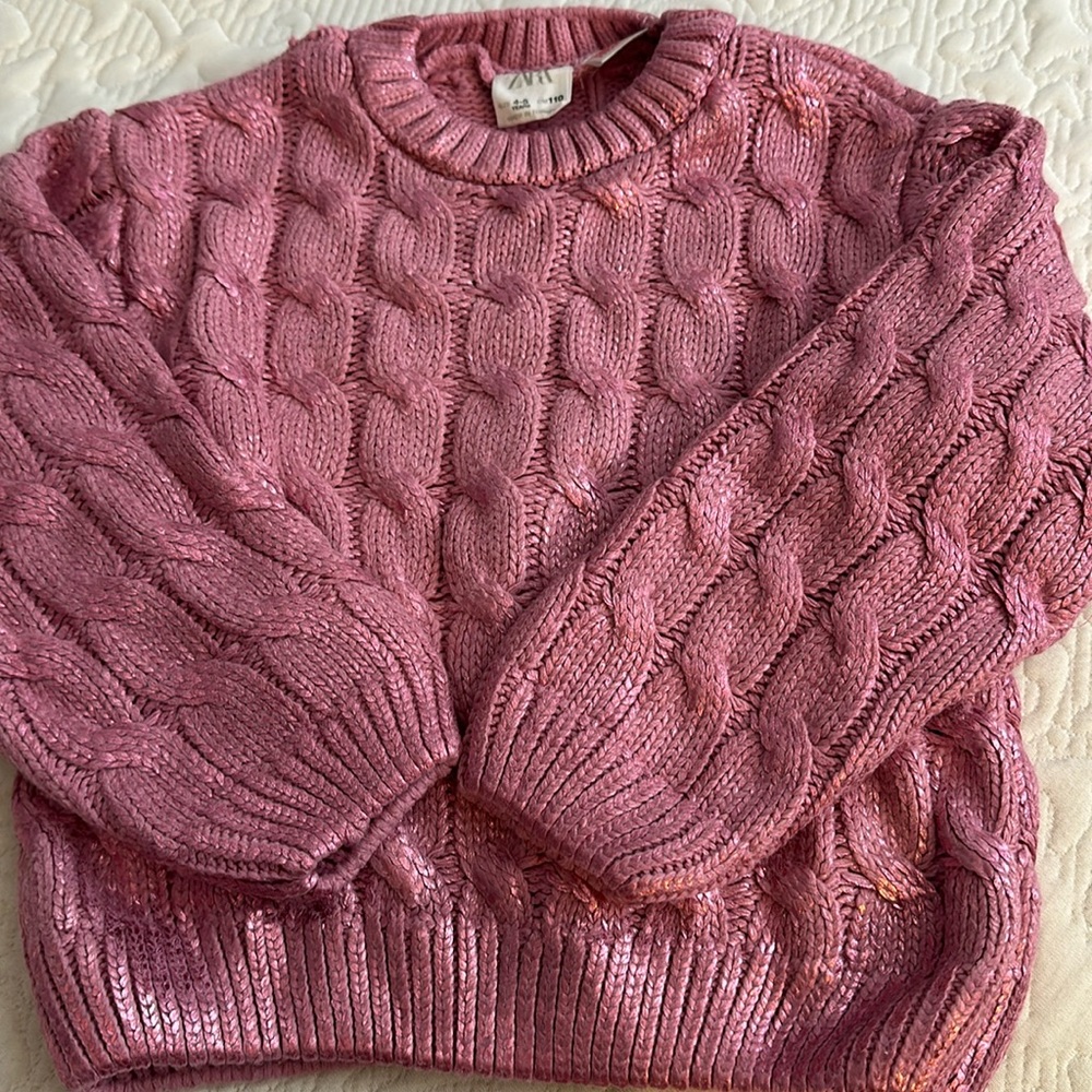 Zara pink metallic sweatshirt 4-5T